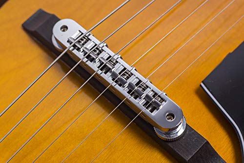 Image of GROTE Jazz Electric Guitar Hollow Body Chrome Hardware P90 pickup (Vintage Sunburst)