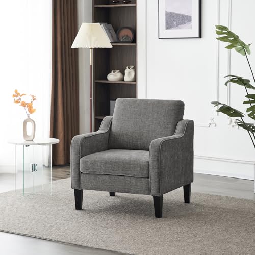 Bonnlo Fauteuil Élégant, Canapé 1 Place Moderne du Milieu du Siècle, Chaise de Lecture Confortable avec Accoudoirs Incurvés, Canapé Rembourré en Chenille, pour...