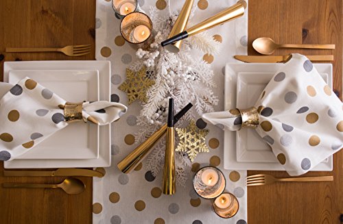 Dii CAMZ38074 Holiday Dining Table Linen Metallic Fabric Kitchen Décor, Christmas Table Runner, 14X108, Silver & Gold Polka Dot Confetti thumb #8