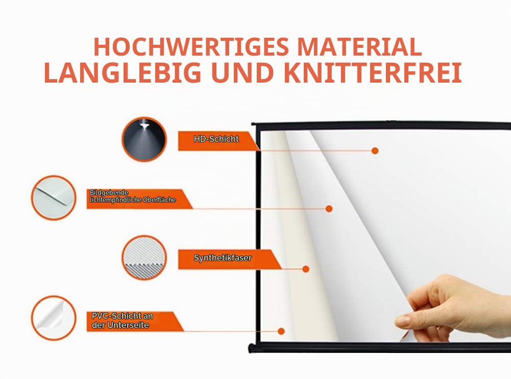 Cocar 50"(Diagonale 40" x 30") Planlage Tragbare Projektionsleinwand für Mini/Professionelle LED/LCD/DLP Projektor Full HD Leinwand Selbst stehend Auszieh-Stil - 4: 3/16: 9(Compatiable)