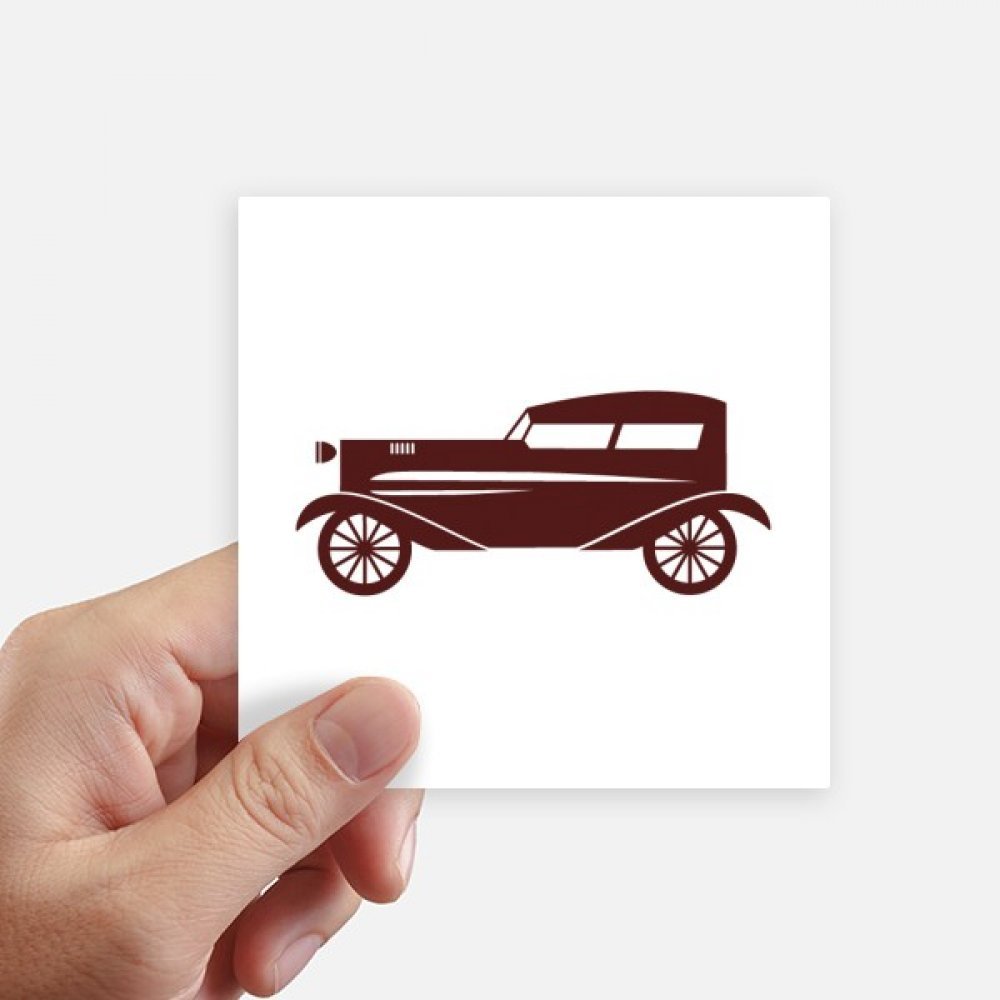 Autocollant carré classic cars au design géométrique marron 10cm