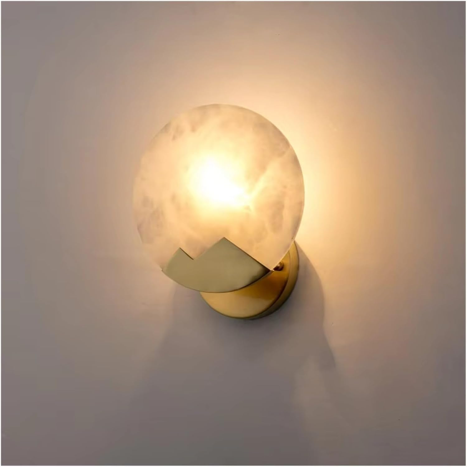 JKJZSALJ Modern Round Marble Wall Light Aisle Corridor Decor Led Porch Lamp for Bedroom Parlor,Warm White-20 * 24cm,Warm White-20 * 24cm