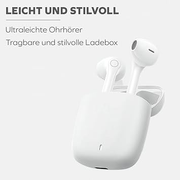 Woyax by Deji Curvy Kablosuz Bluetooth Kulak İçi Kulaklık, HD Mikrofonlu Ultra Hafif, HiFi Ses - Beyaz