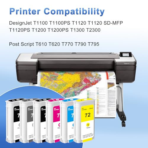 Cartouche d'encre 72 compatible avec HP Designjet T770 T795 pour bureau d'études