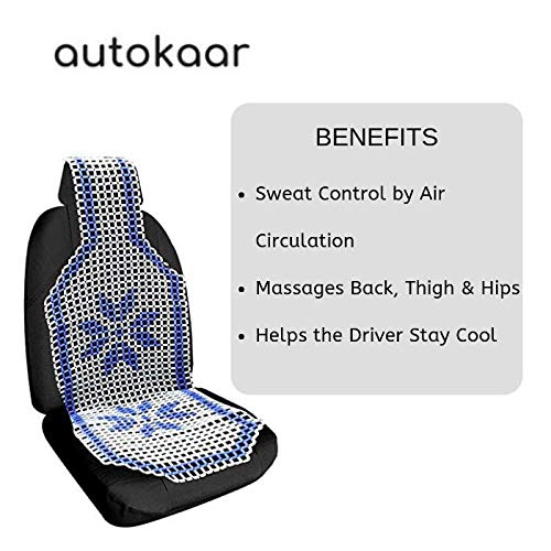 Image of Autokaar Marble Beads Car Seat Cushion Acupressure Design for All Cars (Set of 2) - Green