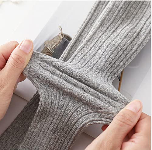 Calça legging infantil de malha com nó de laço e elástico para outono, Cinza, 12-24 Meses