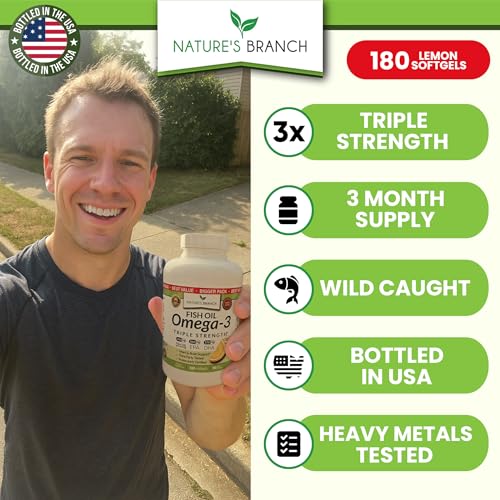 Image of Triple Strength Omega 3 Fish Oil for Heart Health, Brain & Eyes - Burpless