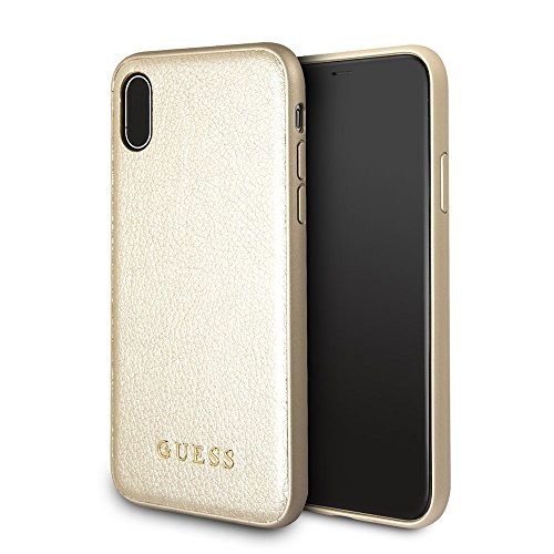 Guess Iridiscente - Estuche para Apple iPhone X, Color Dorado
