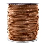 Mandala Crafts 1.5mm 109 Yards Russet Brown Cotton Waxed Cord for Jewelry Making Bracelet Cord Waxed String - Beading String Thread Jewelry Cords for Necklaces String