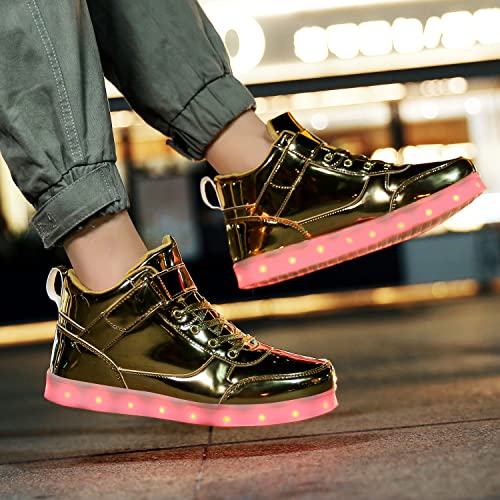 Image of JEVRITE Unisex LED Light Up High Top Sneakers - USB Charging for Women & Men - Couples Shoes