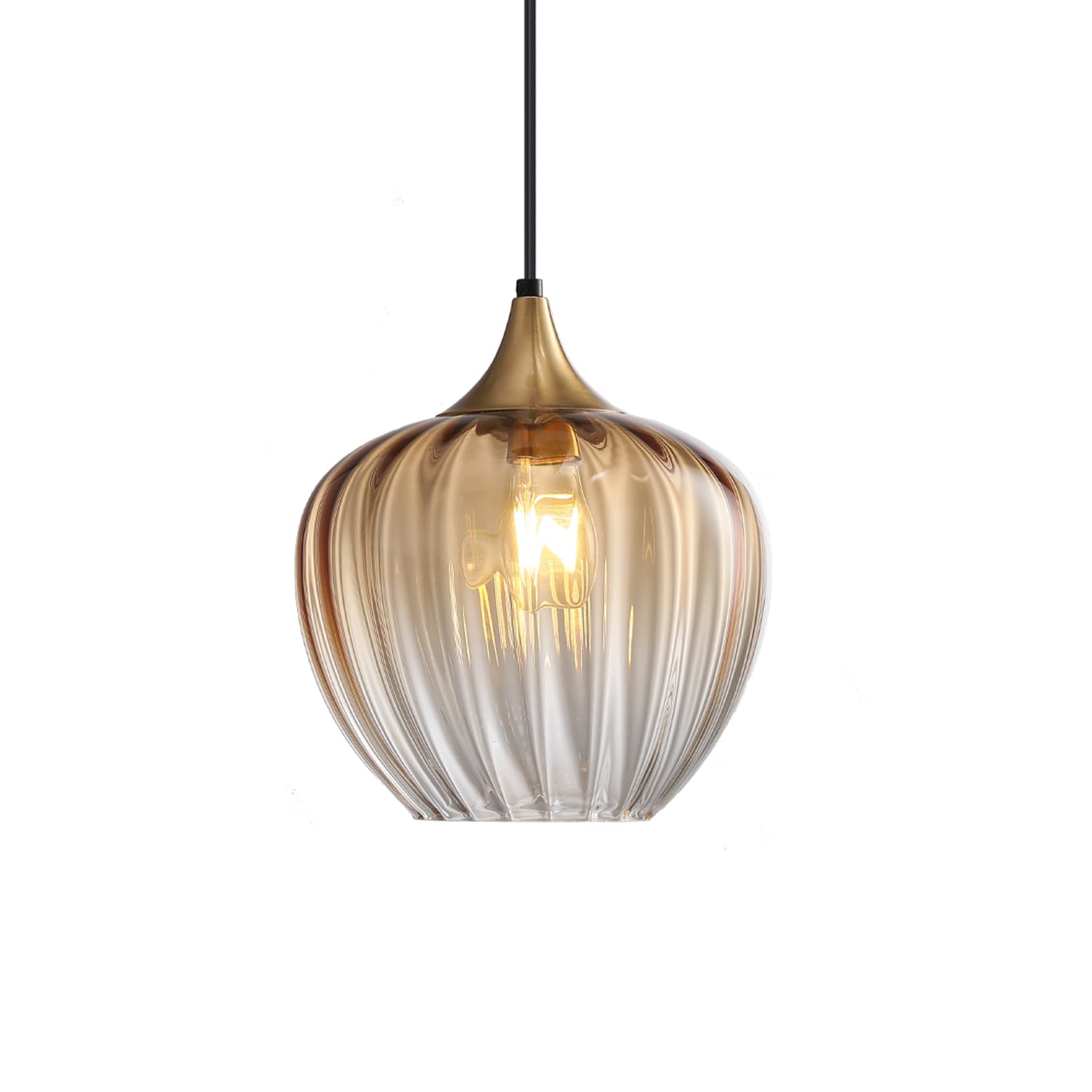 Lámparas colgantes de cristal para isla de cocina, lámpara colgante vintage de 9 pulgadas, accesorios de iluminación de techo, lámpara moderna de oro cepillado para comedor, sala de