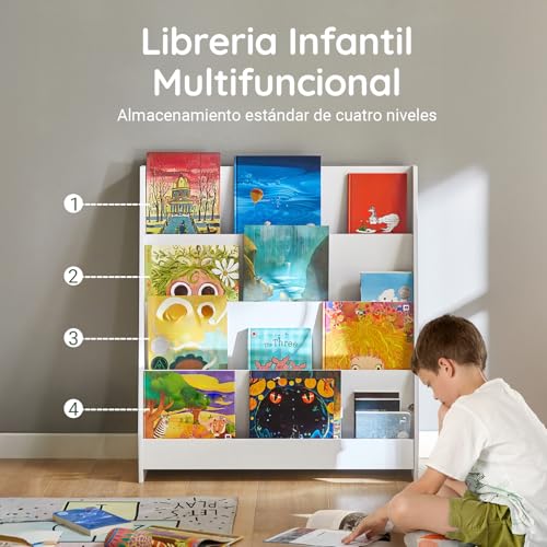 Variante de SoBuy estanteria libreria montessori Blanco 80x30x88 cm