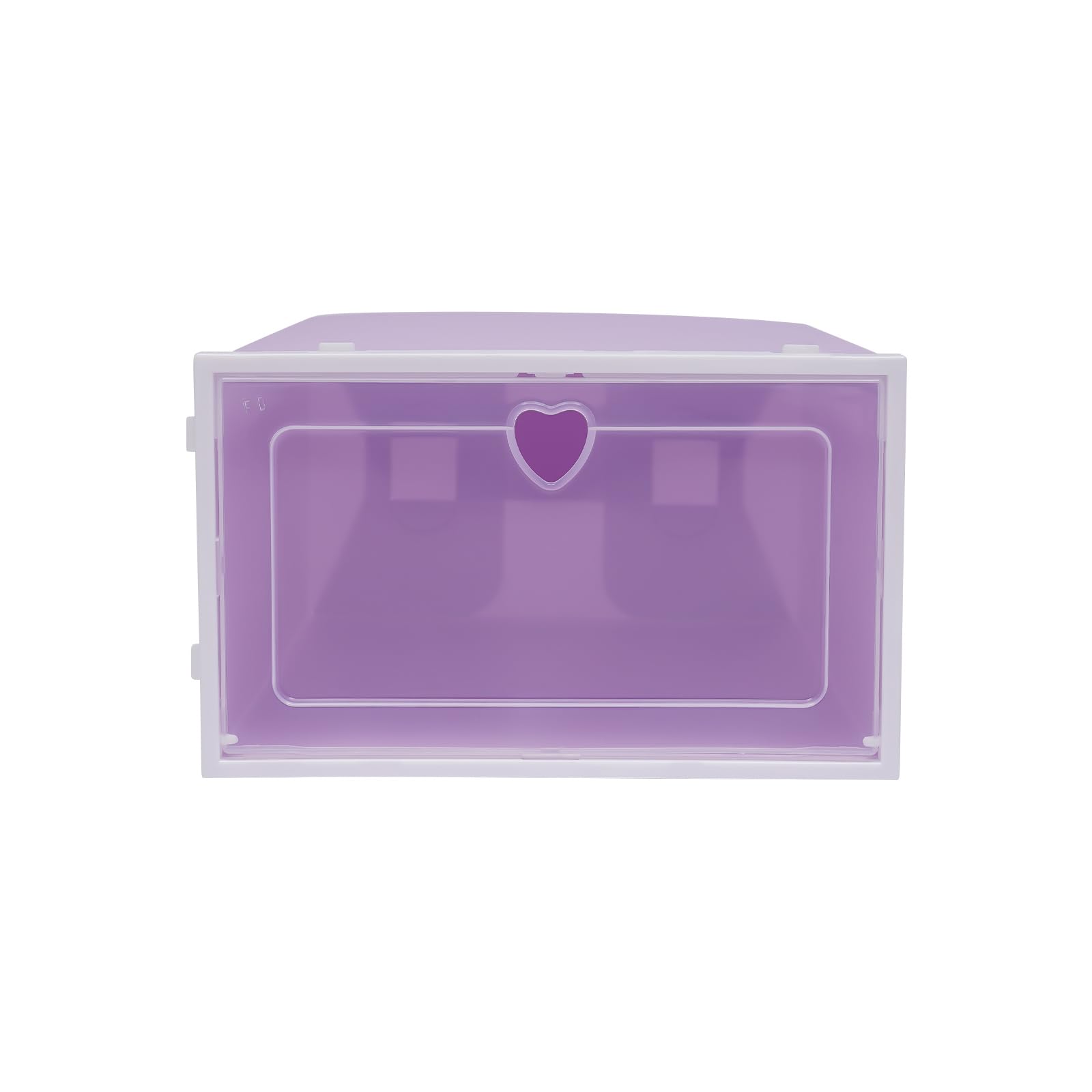 20 cajas para zapatos, apilables, de plástico transparente, cajas de almacenamiento para zapatos, cajas plegables, 33 x 23 x 14 cm, color lila