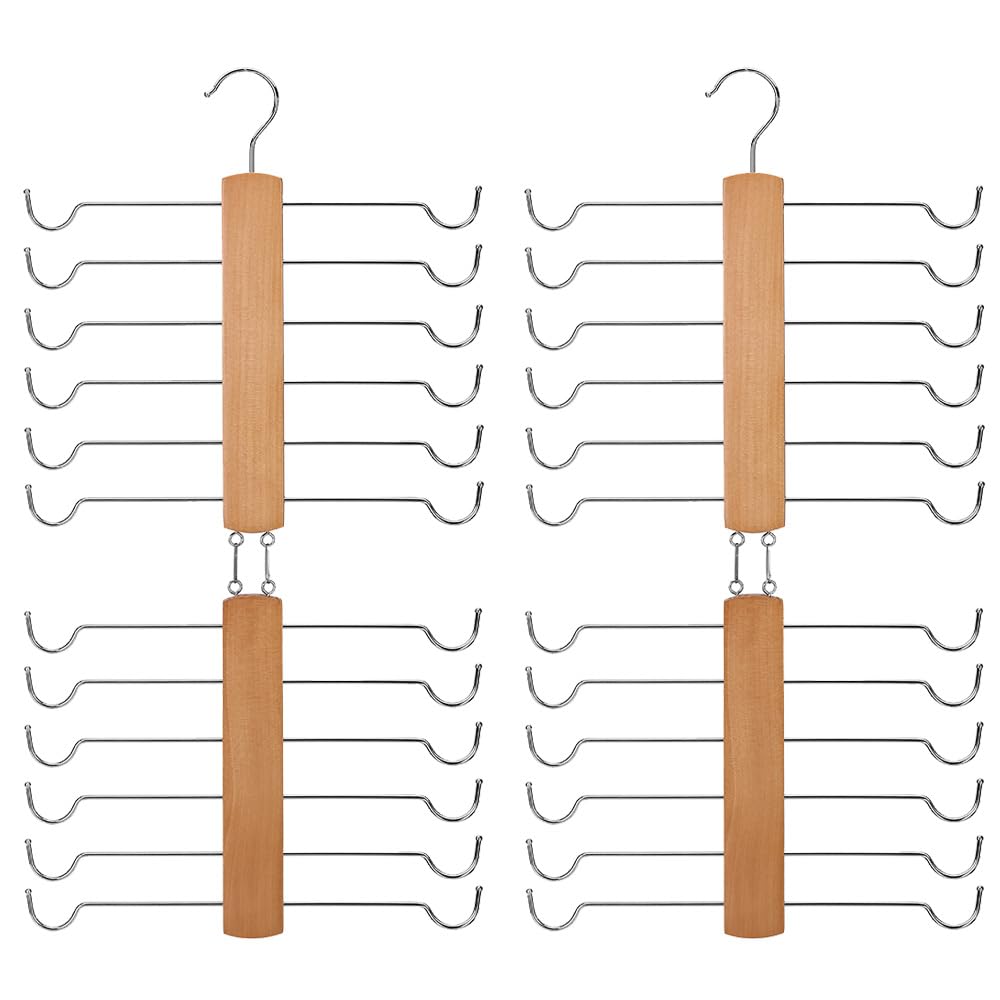 BH-Organizer Aus Holz – 24 Haken, Drehbar, Platzsparend