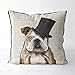 To243Finn Coussin bouledogue anglais - Cadeau de pendaison de crémaillère
