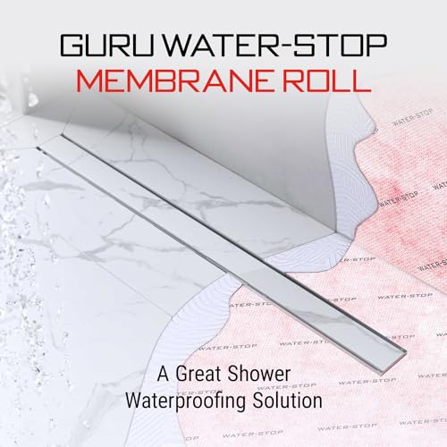 GURU USA Water-Stop Shower Waterproofing Membrane Roll, Bathroom Water Blocker, Waterproof Tape for Wall, Tile, Flooring, Crack Isolation, & More, 1 x 30 m (323 ft²) Roll - Image 3