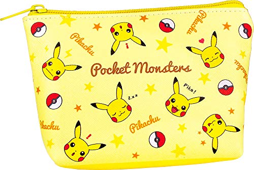 ティーズファクトリー 三角 ポーチ フェイスパターン ピカチュウ 3.5×15.7×10.5cm