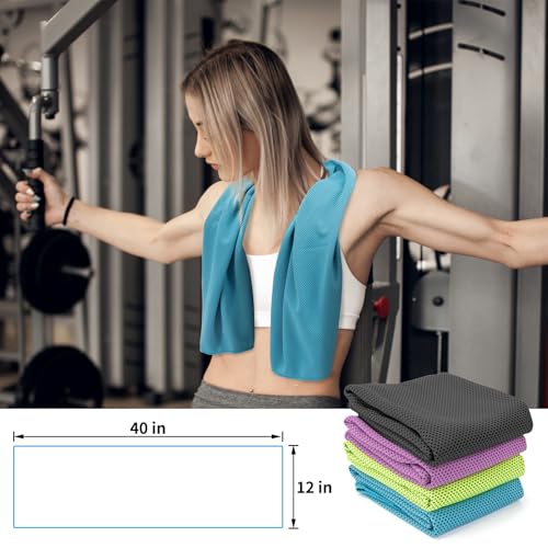 Image of YESLIFE 4-Pack Cooling Towels (40 inchx 12 inch), Cooling Neck Wraps, Ice Towel