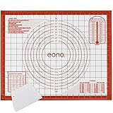 Eono Tapis de Cuisson Patisserie en Silicone - Toile de Cuisson pour Pétrissage Antiadhésif Antidérapant, Feuille de Four Reutilisable pour Pain Pizza Gâteaux - 50 x 40 cm