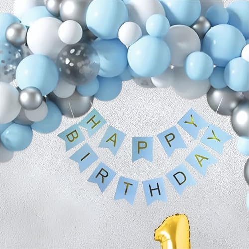 Image of 1st Birthday Balloons Decor Items 81 Pcs | Decoration For Kids Birthday Parties | Happy Birthday Banner For Decoration