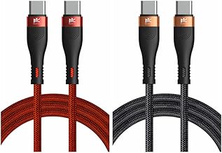 RoiCiel USB-C to USB-C Cable, PD Compatible, 100W/6A Rapid Charge/480Mbps Data Communication, Supports Type-C Models, E-Marker, Prevents Disconnection, Supports Android, Smartphones, and Other USB-C