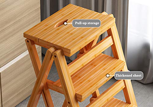 Escabeau bois 4 marches pour ramasser objets en hauteur