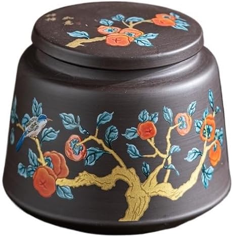 SONGCHAO Sugar Jar Nordic Purple Clay Storage Jar Sealed Tea Can Table Top Ornament Nut Candy Storage Jar Handicraft Home Decoration Tea Canister (Color : A)