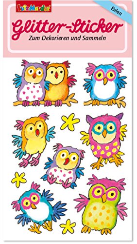 300 Stück Bunte Eulen-Sticker Mit Glitzer – Selbstklebend, Wasserabweisend, Für Stickerbuch & Basteln