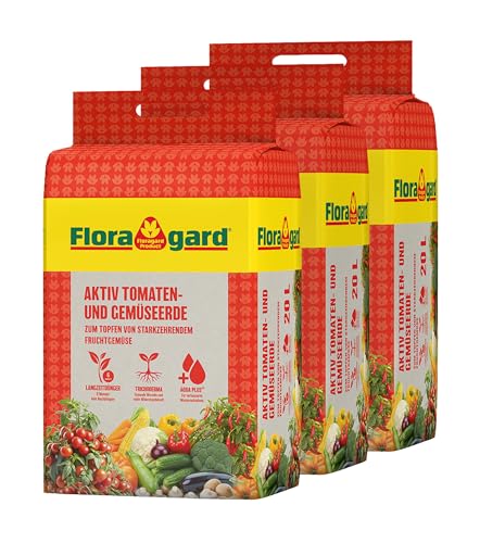 Floragard Aktiv-Tomaten- und Gemüseerde 4x20 L • hochwertige...