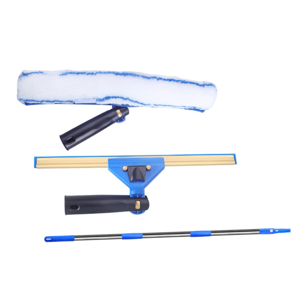 CALLARON Microfiber Scrubber Pole Extendable Squeegee Cleaner for Window Car and Sliding Door Random Style