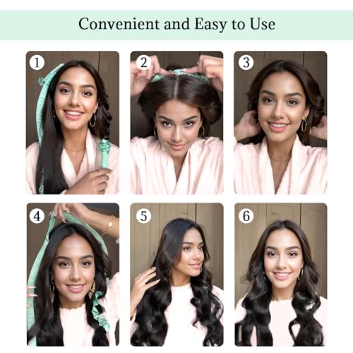 BABYSHEEP Conjunto de Modeladores de Cachos Sem Calor de Cetim - Faixa de Cabeça com Haste de Modela