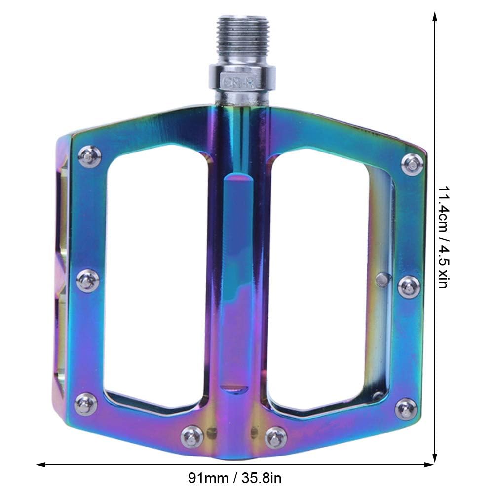 Pedali in lega di alluminio multicolore 058 per bici da strada, mountain bike e pieghevoli - Ampia superficie, cuscinetti autolubrificanti, antiscivolo, leggeri e durevoli