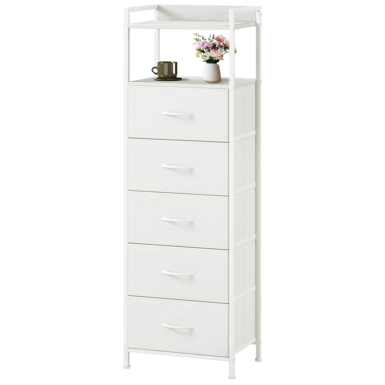 Somdot White Tall Dresser