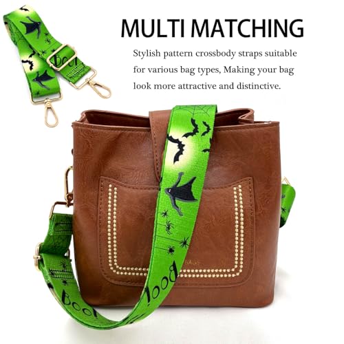 Image of Dsigo Purse Strap, 1.5 inch Wide Gold Alloy Buckle Floral Printing Crossbody Shoulder Strap for Bag Handbag Crossbody Bags