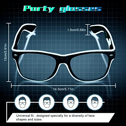flintronic LED Glasses, Flashing LED Sunglasses Costumes, LED Glasses, 4 Modes, Ergonomic Design & High Comfort, with EL Wire - Image 2