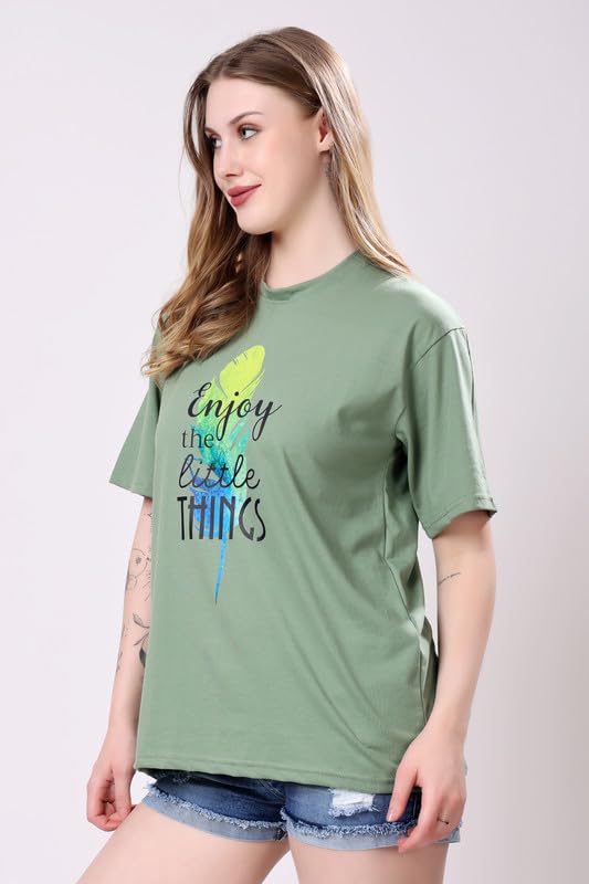 Image of London Hills Women's Cotton Blend Oversized Fit Oversized Tshirt | Oversized Tshirt - Pack of 2