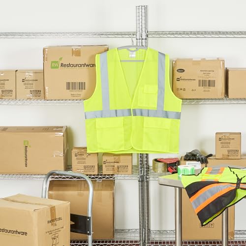 Image of Restaurantware Reflective Safety Vest 20 Count 29.213 x 30.315 Inches High Visibility Multi-Pocket Zipper Front Safety Vest