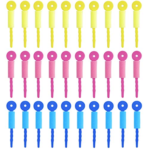 butterfunny 30 Pieces Sponge Curlers for Hair Styling, Foam Sponge Hair Rollers, Flexible Hair Styling Curlers(3 Colors）