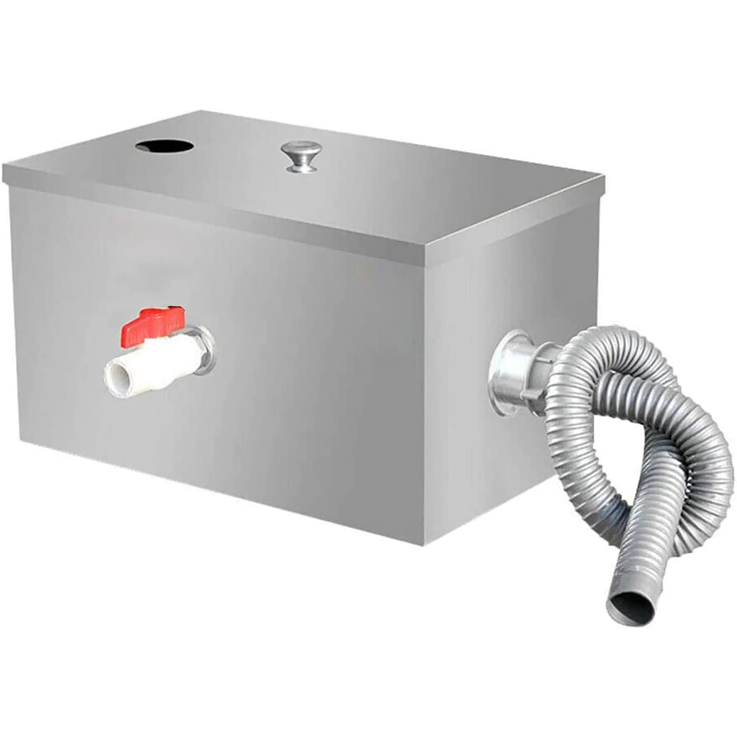 OHYAS Interceptor,Commercial Stainless Steel Grease Trap Interceptor Set, Detachable Design with Automatic Shut-Off Device, Commercial Grease Trap Stainless Steel Interceptor for Restaurant