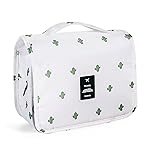 Pengxiaomei Toiletry Bag, Waterproof Hanging Cosmetic Bag Portable Travel Makeup Pouch Multifunction Handle Travel Bathroom Bag Stocking Stuffers for Women and Girls Christmas Gifts(Cactus White)