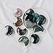 AITELEI Natural Moss Agate Heart, Star, Moon Shaped Healing Gems; Green; Agate; 50-60mm; 30-60g; DIY Jewelry Making, Home Decor, Gifts