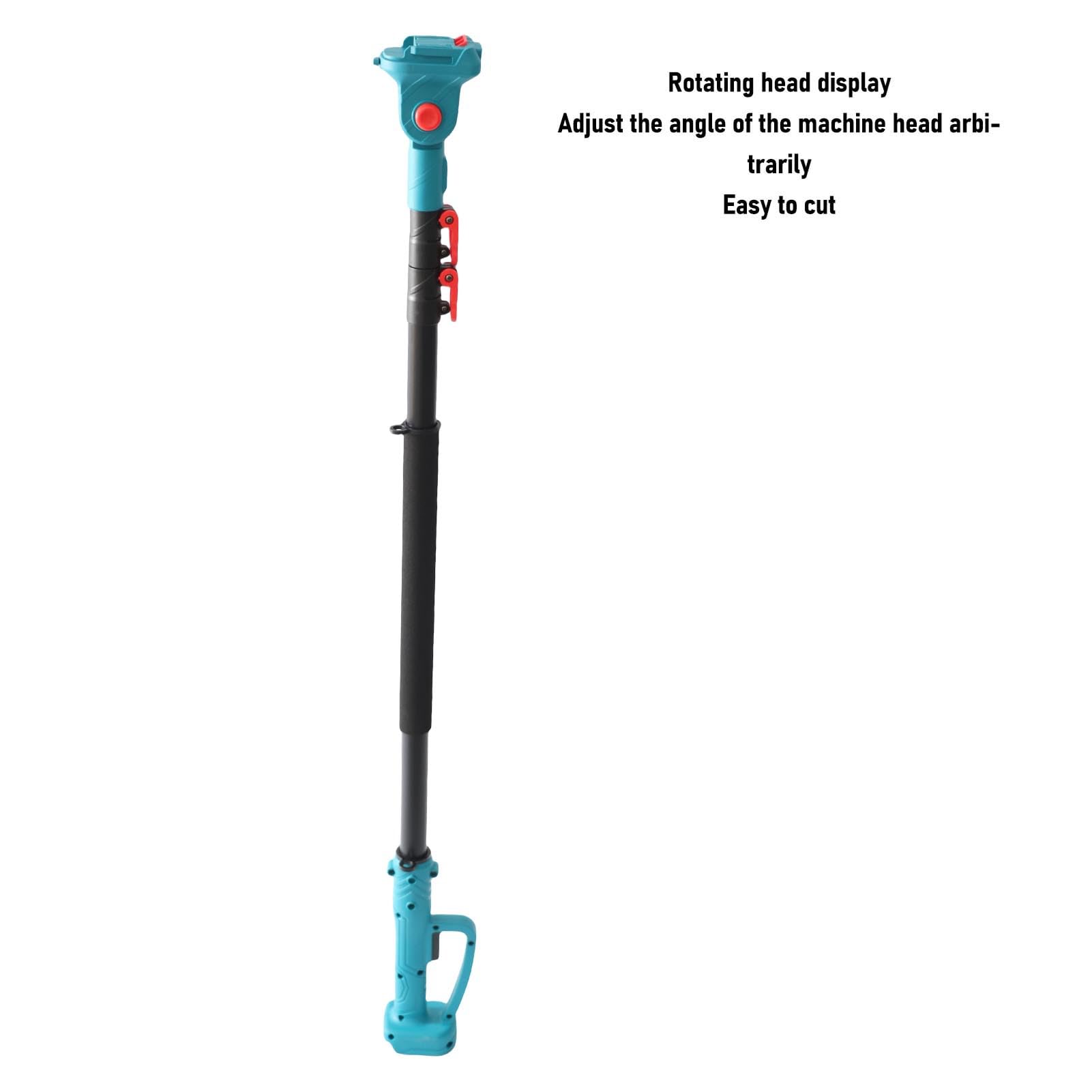 Naroote Asta di Prolunga Regolabile per Potatore Elettrico, Asta da 1,25 a 2,4 M con Blocco Flip e Testa Girevole a 180 Gradi, Lega di Alluminio Leggera, Compatibile con BL1820, BL1830, BL1840