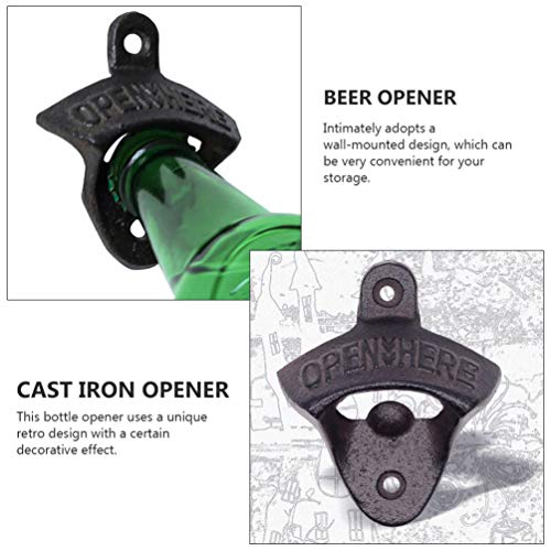 STOBOK 2 Unidades Vintage Retrô Abridor de Garrafas de Ferro Fundido Removedor de Tampa de Frasco de