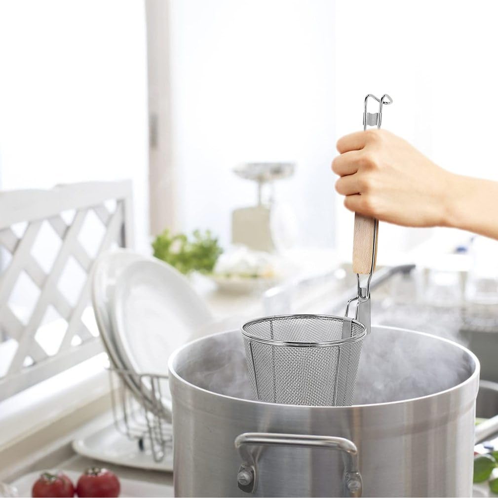 Nudelsieb aus Edelstahl, Küchenutensilien, Siebkorb zum Kochen, 12 cm für einfaches Abtropfen und Spülen, ideal für Spaghetti und Nudeln