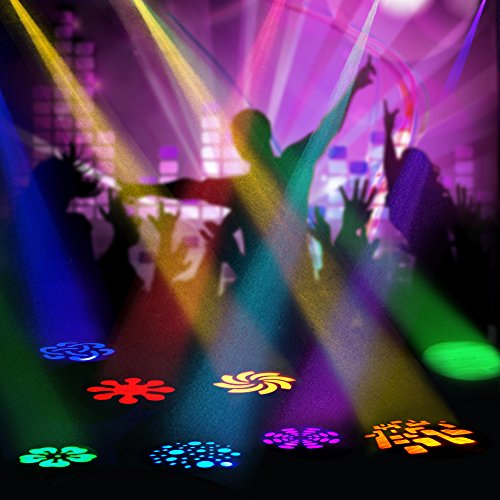 Lixada Moving Head 25W DMX-512 Mini Beweglich Kopf Licht 8 Farbänderungen LED Bühne Licht mit Formen Professionell 9/11 Kanal Party Disco Show AC 100-240V Sprachsteuerung