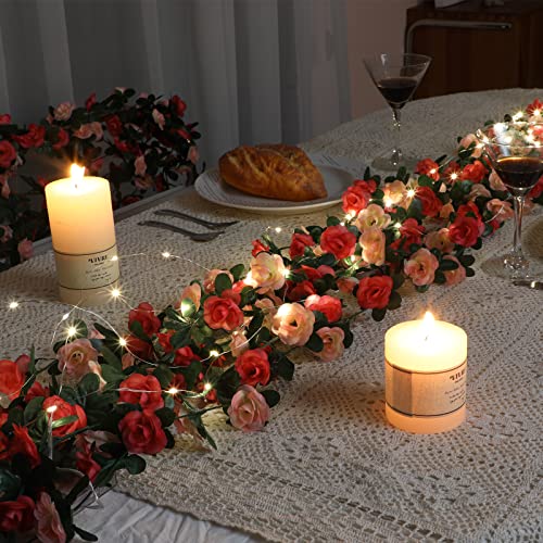 MARTINE-MALL-Flower-Garland-Rose-Vines-2-Strands-165Ft-Flowers-Vines-for-Bedroom-with-165-Ft50-LED-String-Lights-Rose-Flower-Garland-Decoration-Rose-Floral-Garland-for-Room-Table-Wedding-Decor MARTINE MALL Flower Garland Rose Vines 2 Strands 165Ft Flowers Vines for Bedroom with 165 Ft50 LED String Lights Rose Flower Garland Decoration Rose Floral Garland for Room Table Wedding Decor
