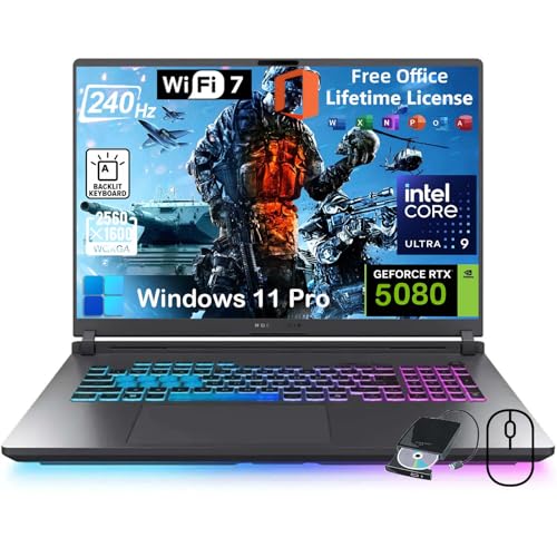 Image of ASUS ROG Strix G18 Gaming Laptop, RTX 5080 16GB GDDR7, Intel 24 Core Ultra 9 275HX, 18 inch 2.5K 16:10 240Hz Display, 64GB DDR5, 4TB SSD, WiFi 7, AI Copilot, Backlit KB, with Office Lifetime & Win 11 Pro