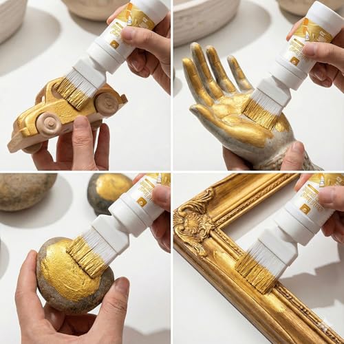 Image of Liquid Gold Paint 6.35 Oz, Non-Fading Finish for Art, Wood & Clay Crafts | Long-lasting non-fading metallic finish. Works great on canvas, wood decor, clay crafts and all kinds of art creation.