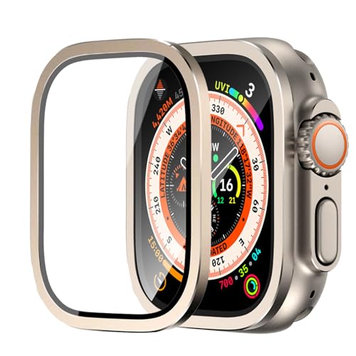 BUITFOU Apple Watch Ultra 保護フィルム アルミニウム保護バンパー+9H強化ガラス Series Ultra 3/ Ultra 2/Ultra 49mm 対応 高透過率液晶保護 キズ防止 防塵 ピクセルウォッチ 保護フィルム 衝撃吸