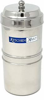 Coffee Filter Dripper Machine Stainless Steel South Indian Filter Coffee Drip Maker 4 Cup 250 ML Coffee Machine Coffee Maker, Silver